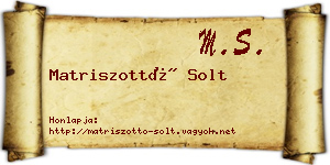 Matriszottó Solt névjegykártya